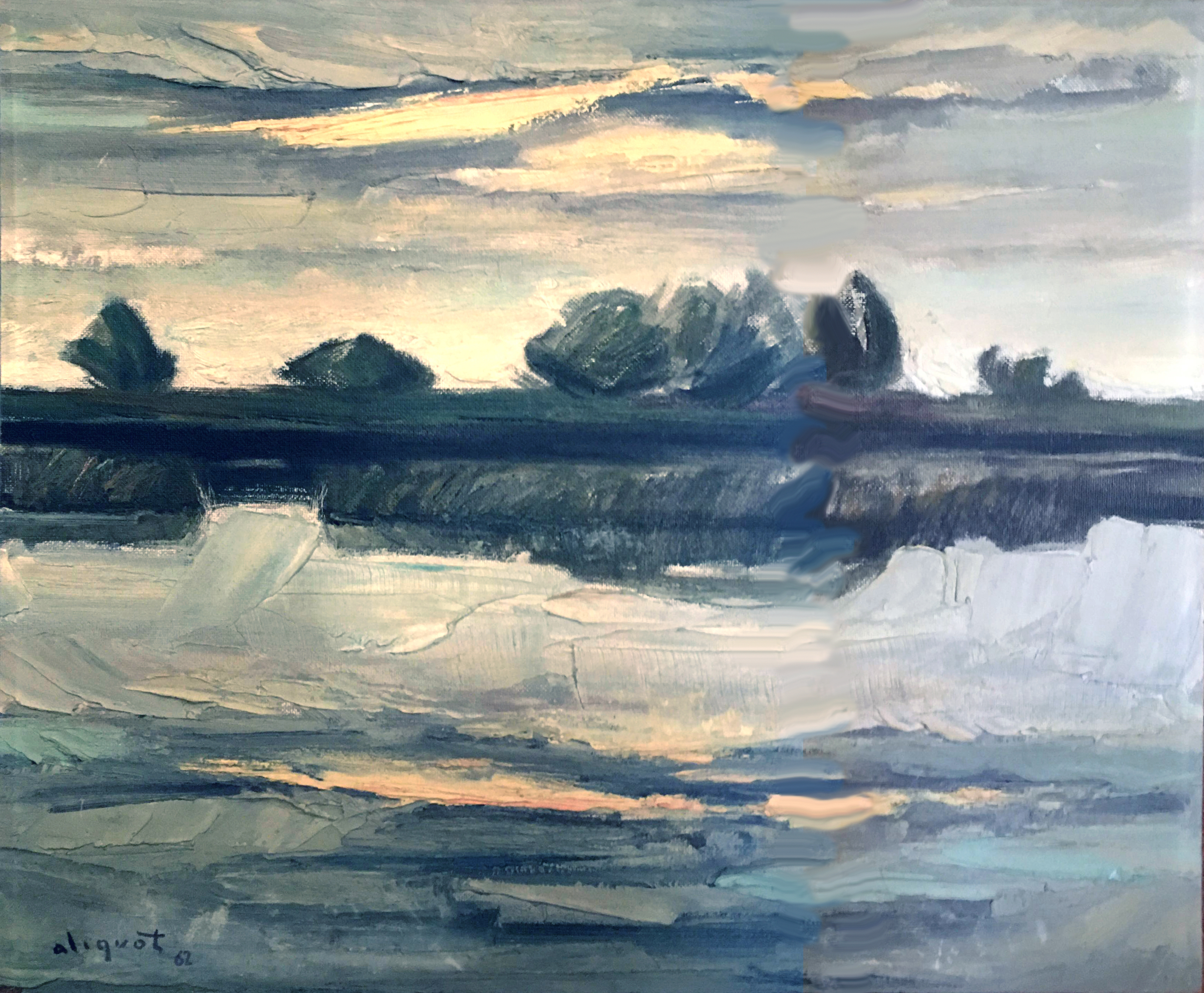 Coucher de soleil sur le marais d'Arleux - 1962